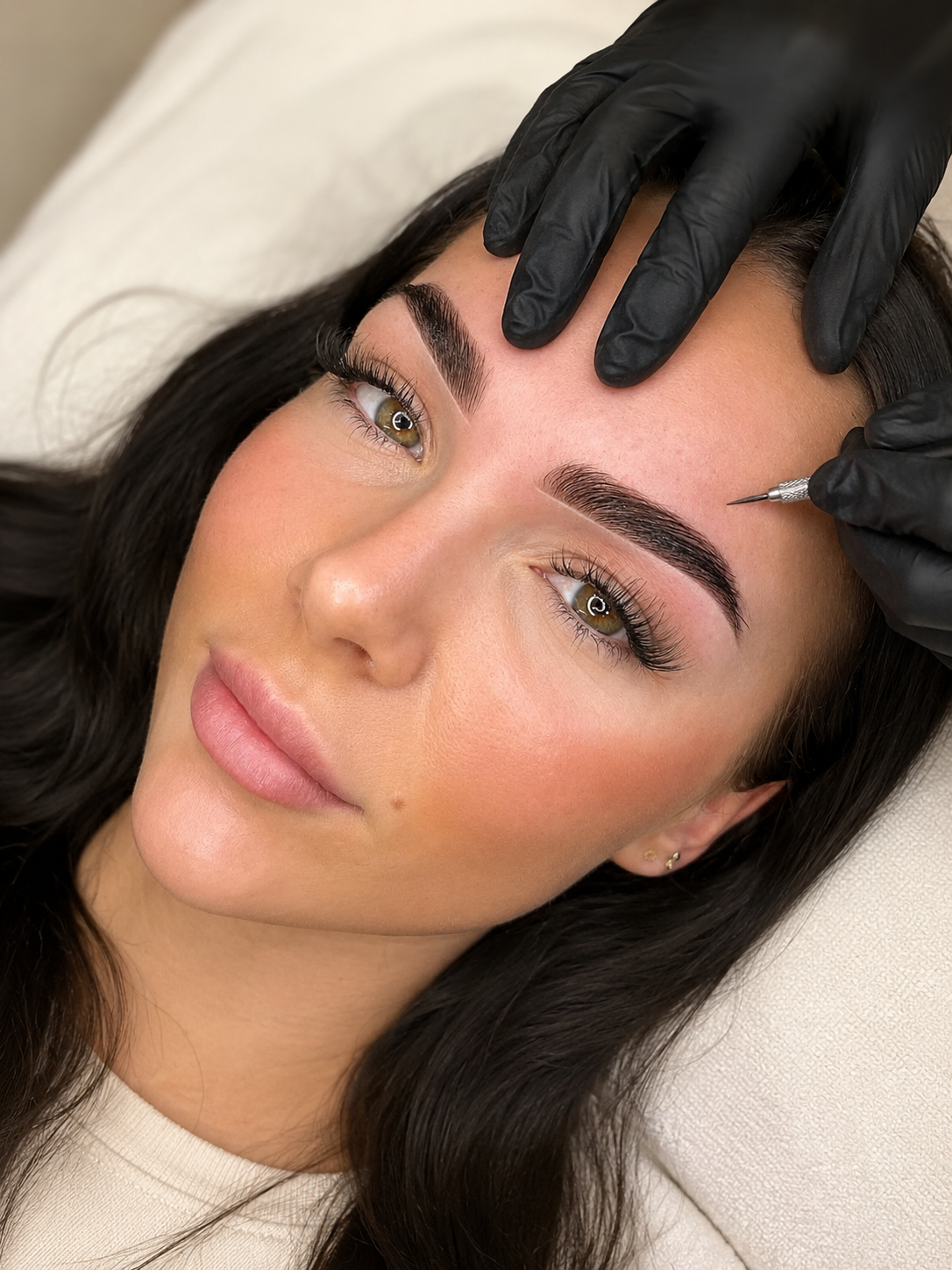 Defined brow detail with microblading precision — Victoria Beauty atelier.