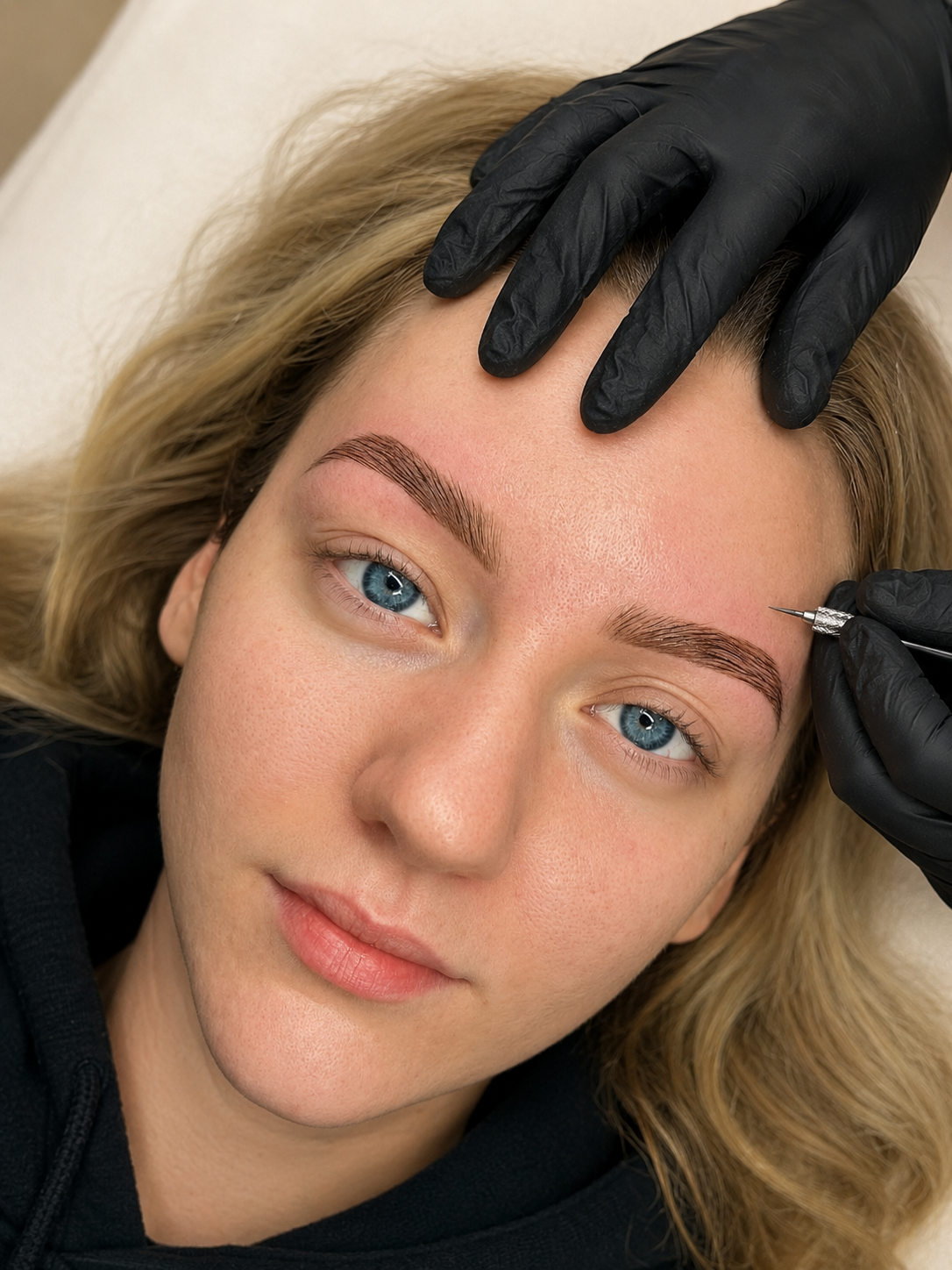 Natural brow mapping with precision tool — Victoria Beauty atelier.