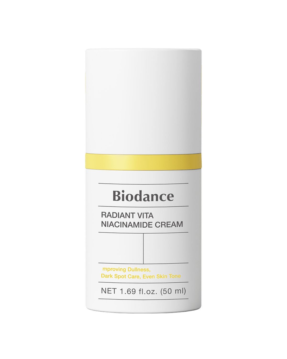 Radiance skin cream in white and gold packaging.